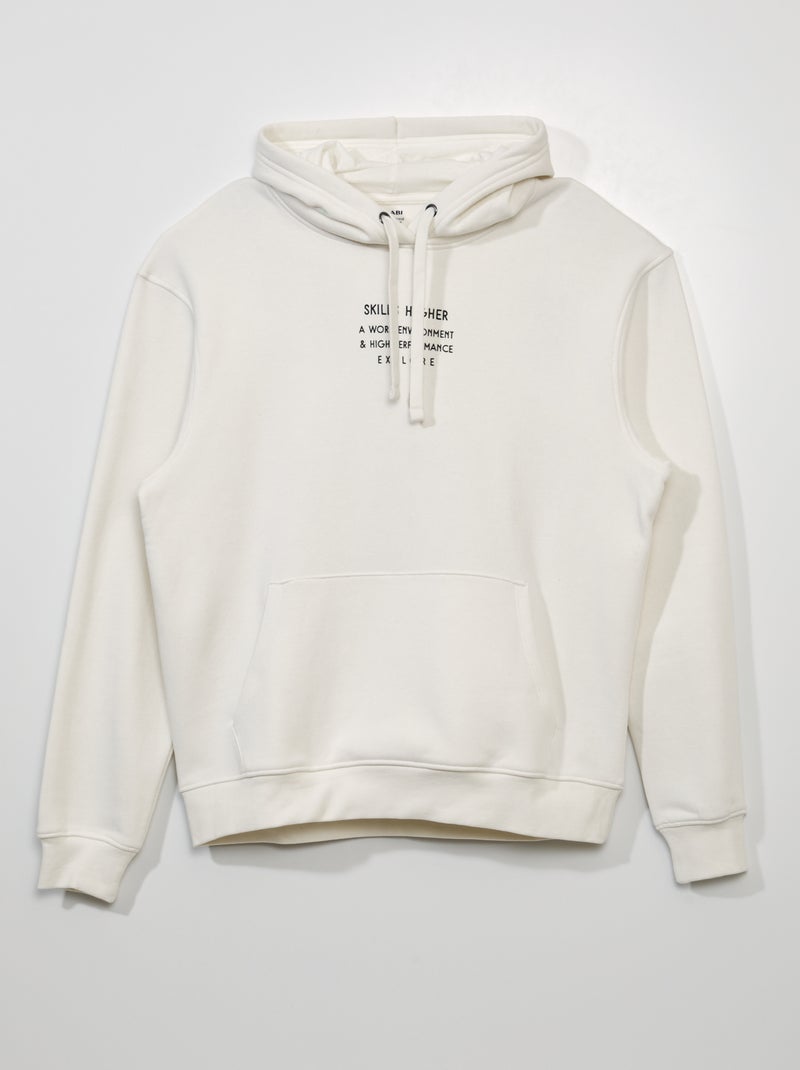 Sweatshirt com capuz BRANCO - Kiabi