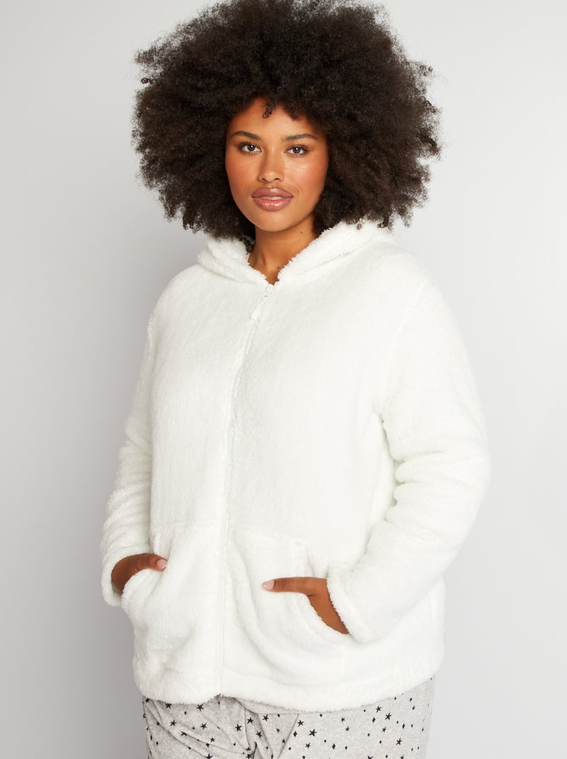 Sweatshirt com capuz Branco - Kiabi