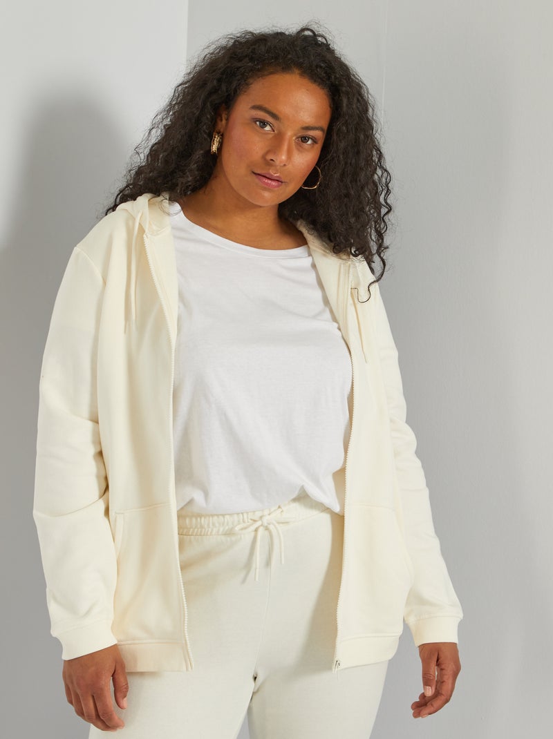 Sweatshirt com capuz BRANCO - Kiabi