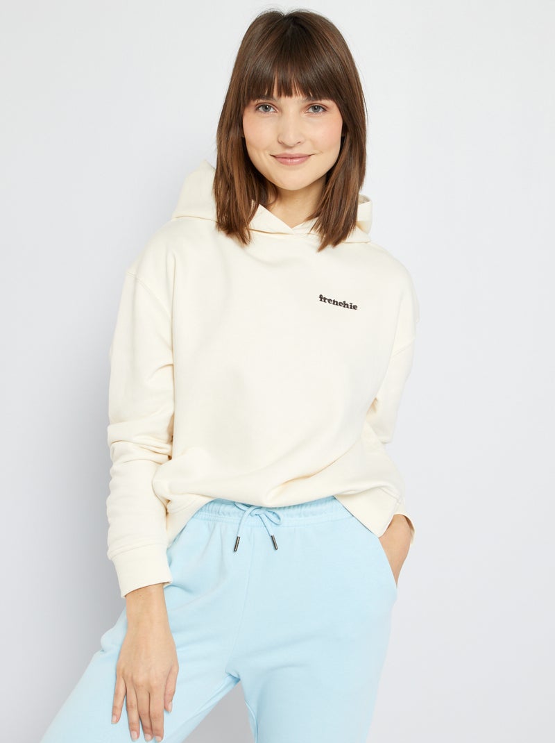 Sweatshirt com capuz BRANCO - Kiabi