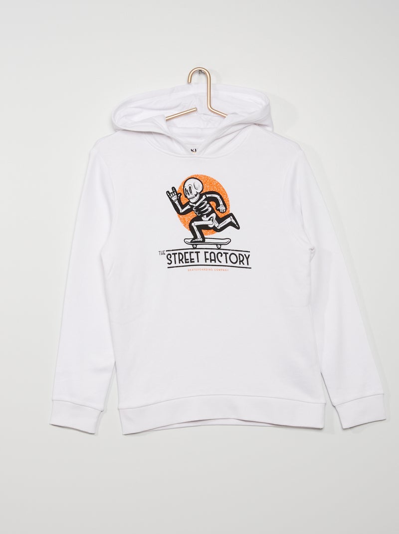 Sweatshirt com capuz BRANCO - Kiabi