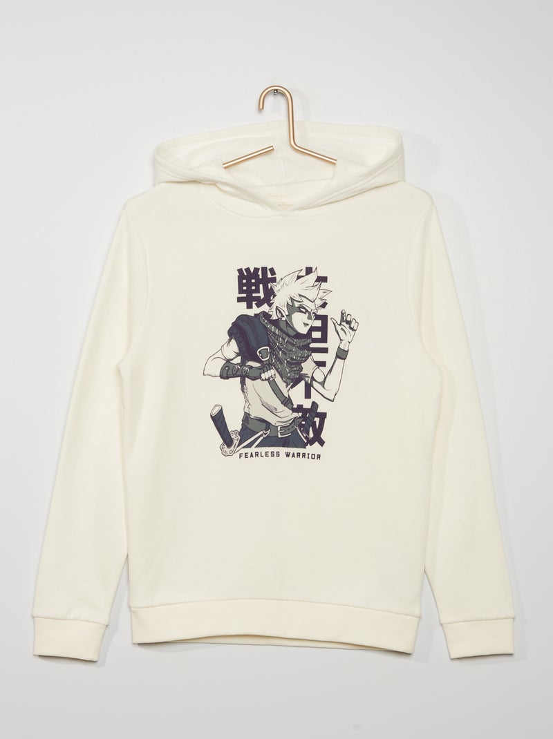 Sweatshirt com capuz BRANCO - Kiabi