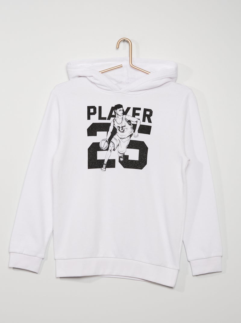 Sweatshirt com capuz BRANCO - Kiabi