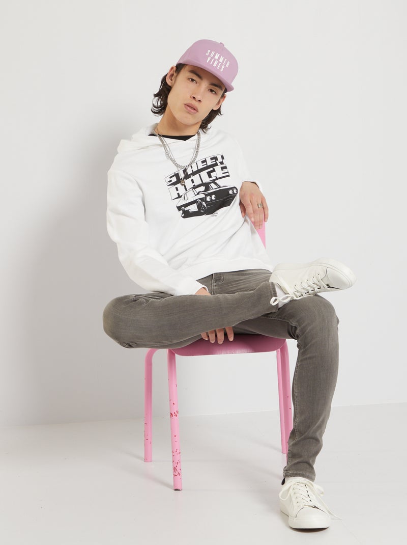 Sweatshirt com capuz BRANCO - Kiabi