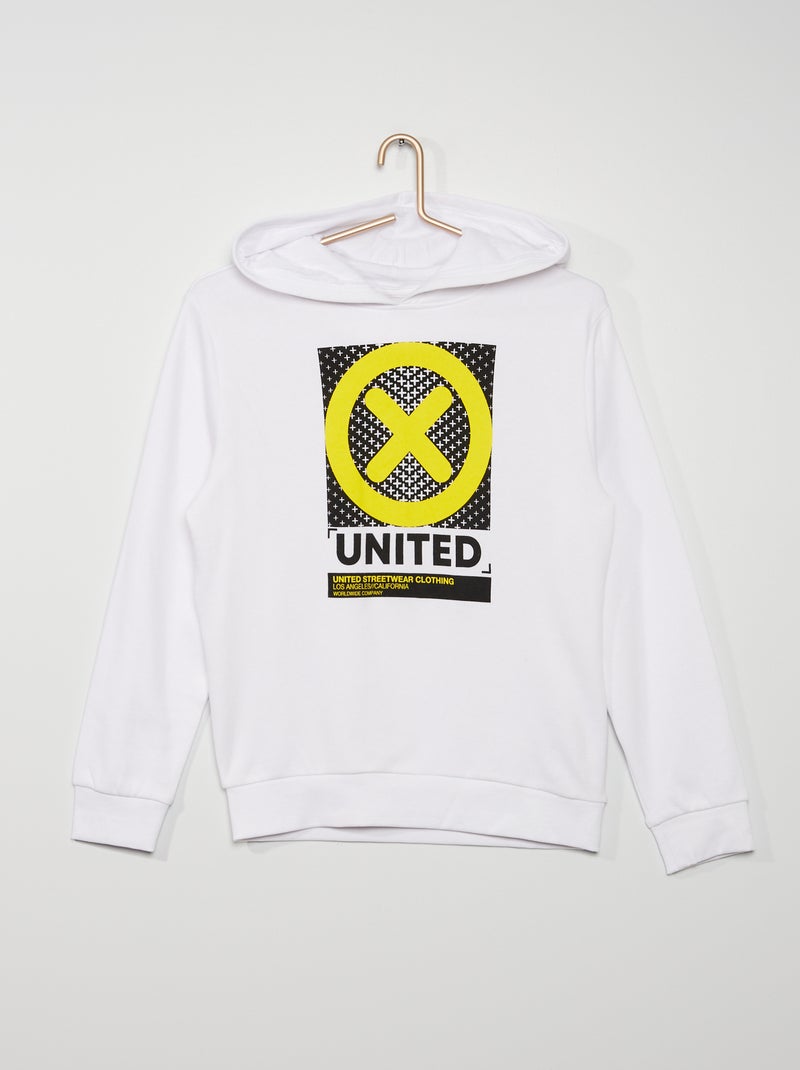 Sweatshirt com capuz BRANCO - Kiabi