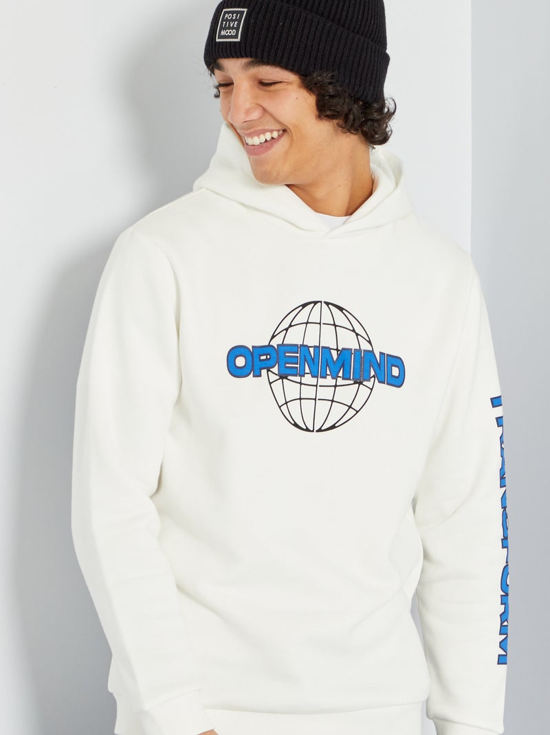 Sweatshirt com capuz BRANCO - Kiabi