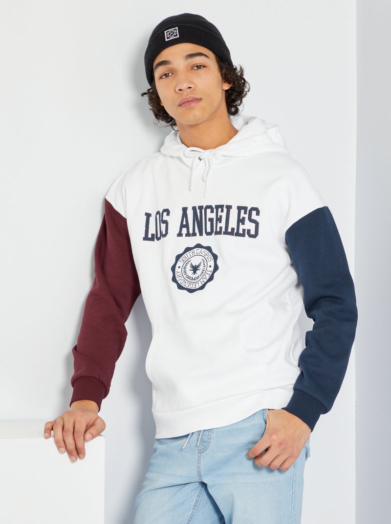 Sweatshirt com capuz Branco - Kiabi
