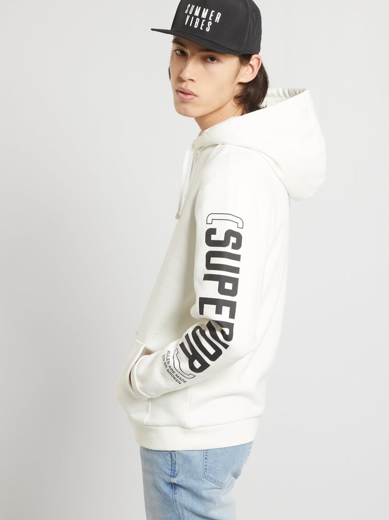 Sweatshirt com capuz BRANCO - Kiabi