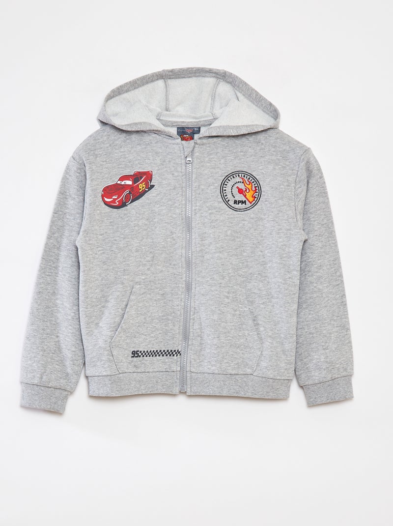 Sweatshirt com capuz 'Carros' Cinza - Kiabi