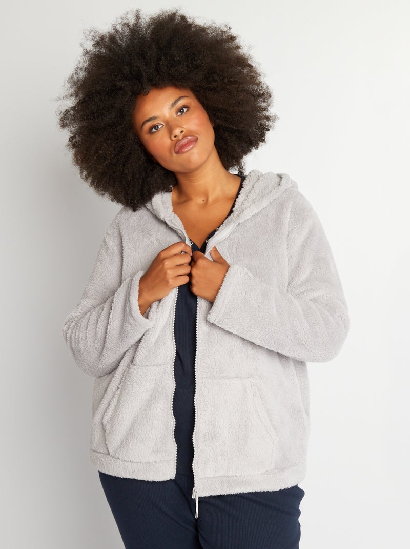 Sweatshirt com capuz CINZA - Kiabi