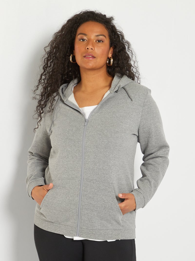 Sweatshirt com capuz CINZA - Kiabi