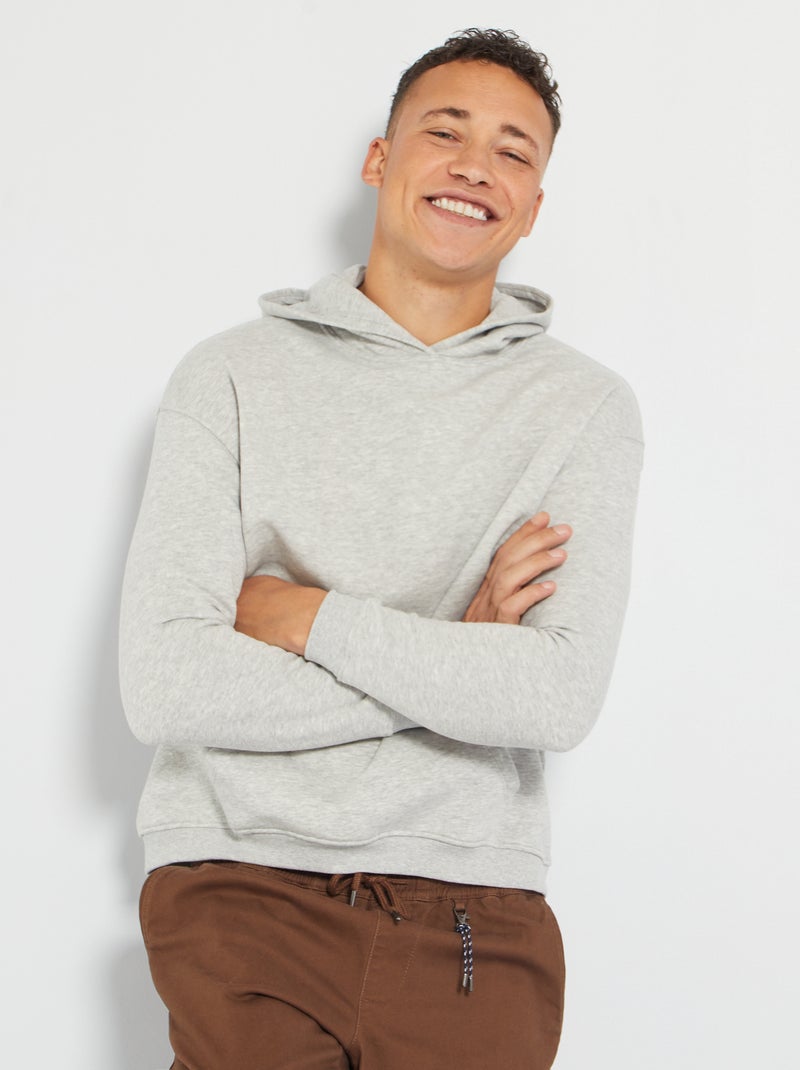 Sweatshirt com capuz CINZA - Kiabi