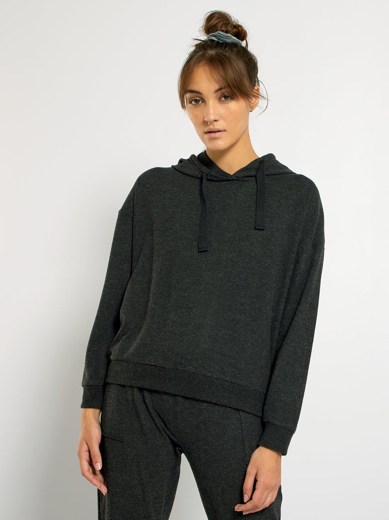 Sweatshirt com capuz Cinza - Kiabi