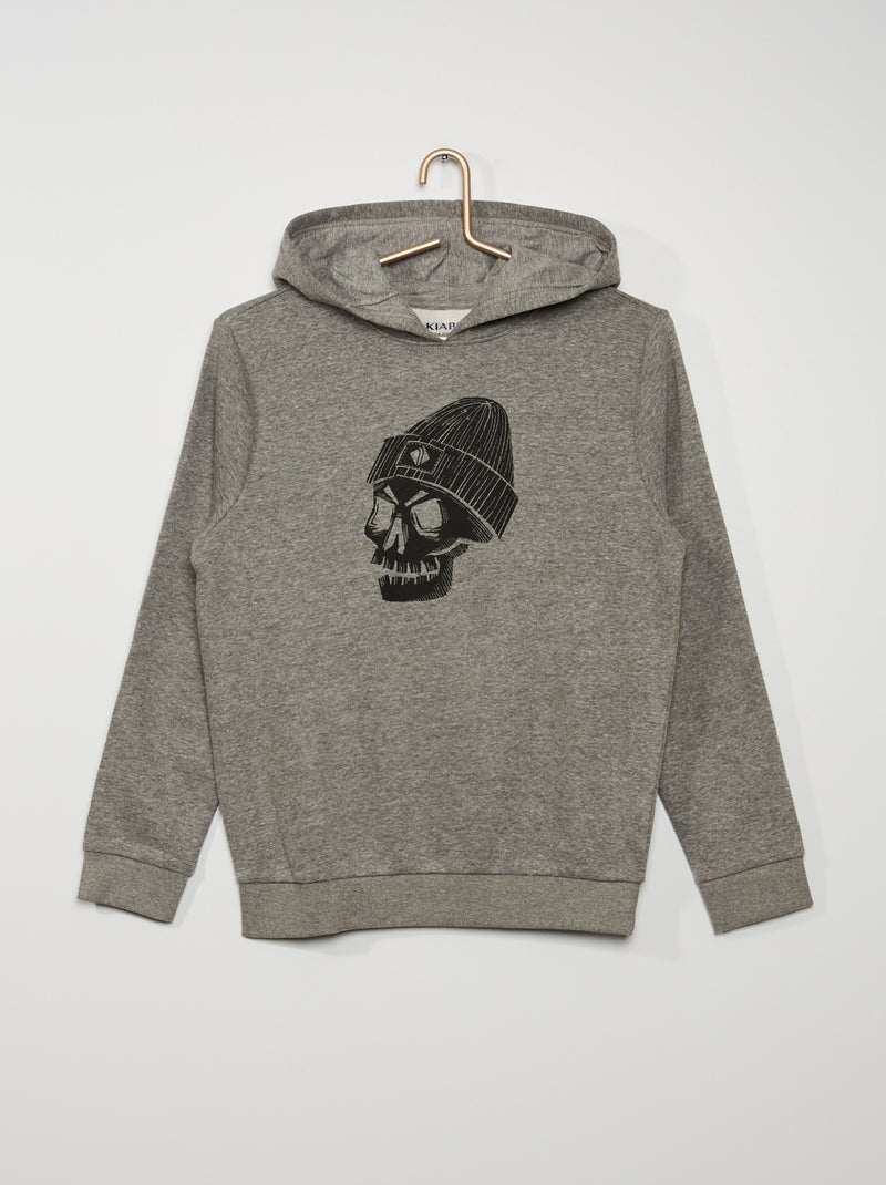Sweatshirt com capuz CINZA - Kiabi