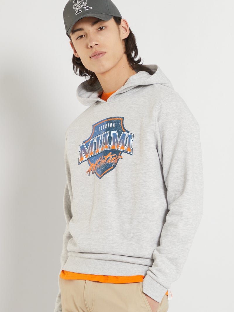 Sweatshirt com capuz CINZA - Kiabi