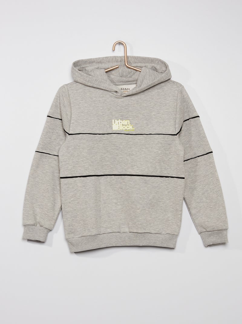 Sweatshirt com capuz CINZA - Kiabi