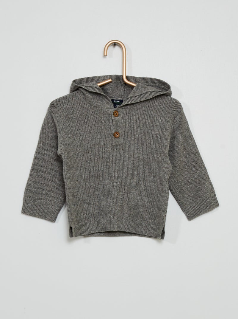 Sweatshirt com capuz CINZA - Kiabi