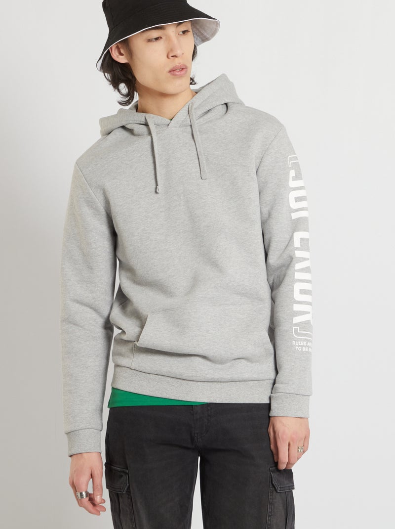 Sweatshirt com capuz CINZA - Kiabi