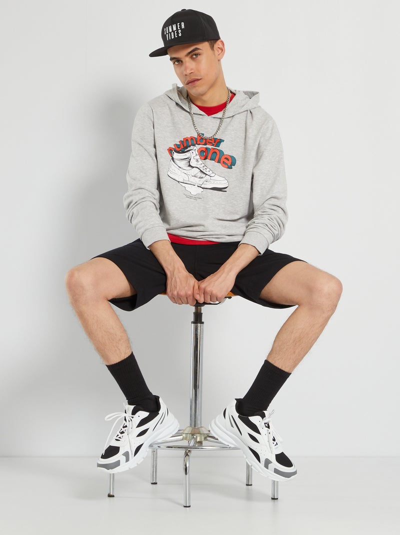 Sweatshirt com capuz CINZA - Kiabi