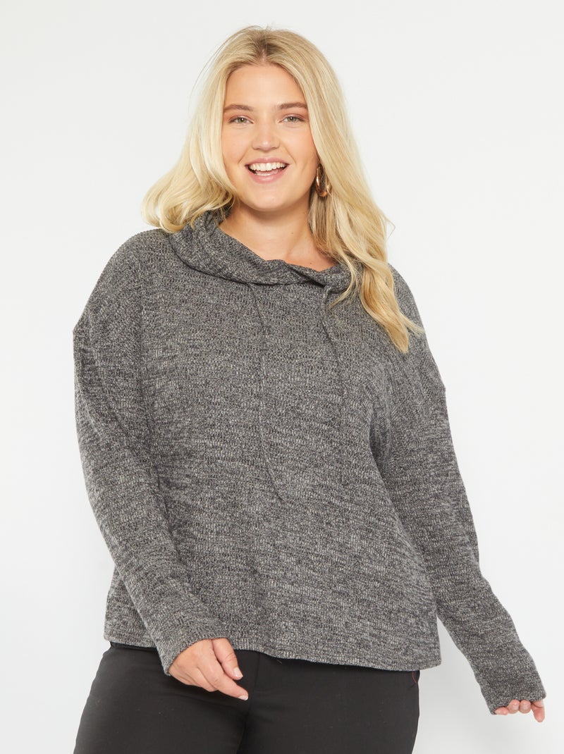 Sweatshirt com capuz CINZA - Kiabi
