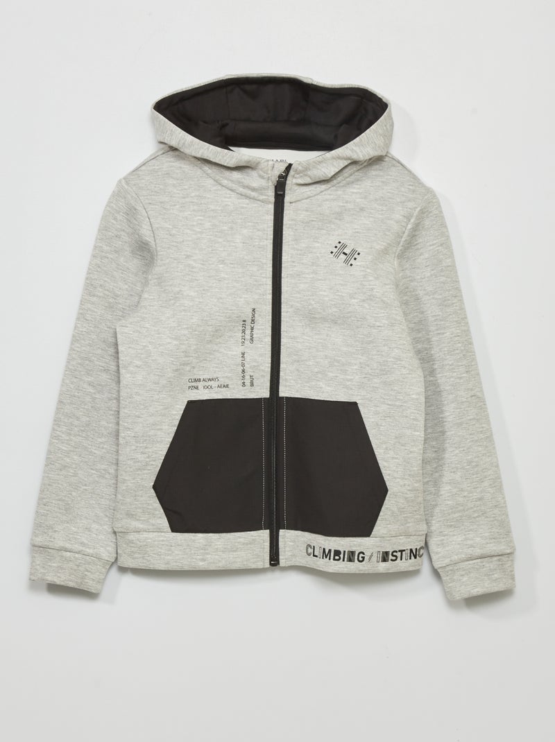 Sweatshirt com capuz CINZA - Kiabi