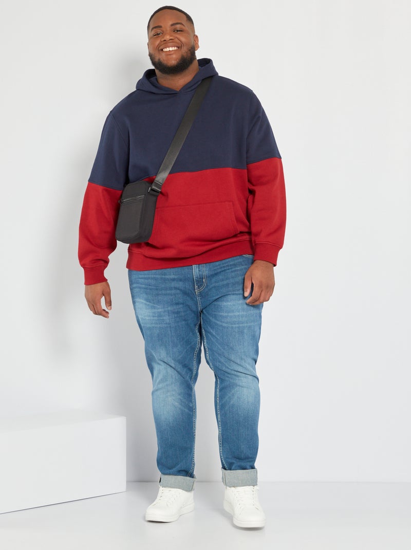 Sweatshirt com capuz color-block AZUL - Kiabi