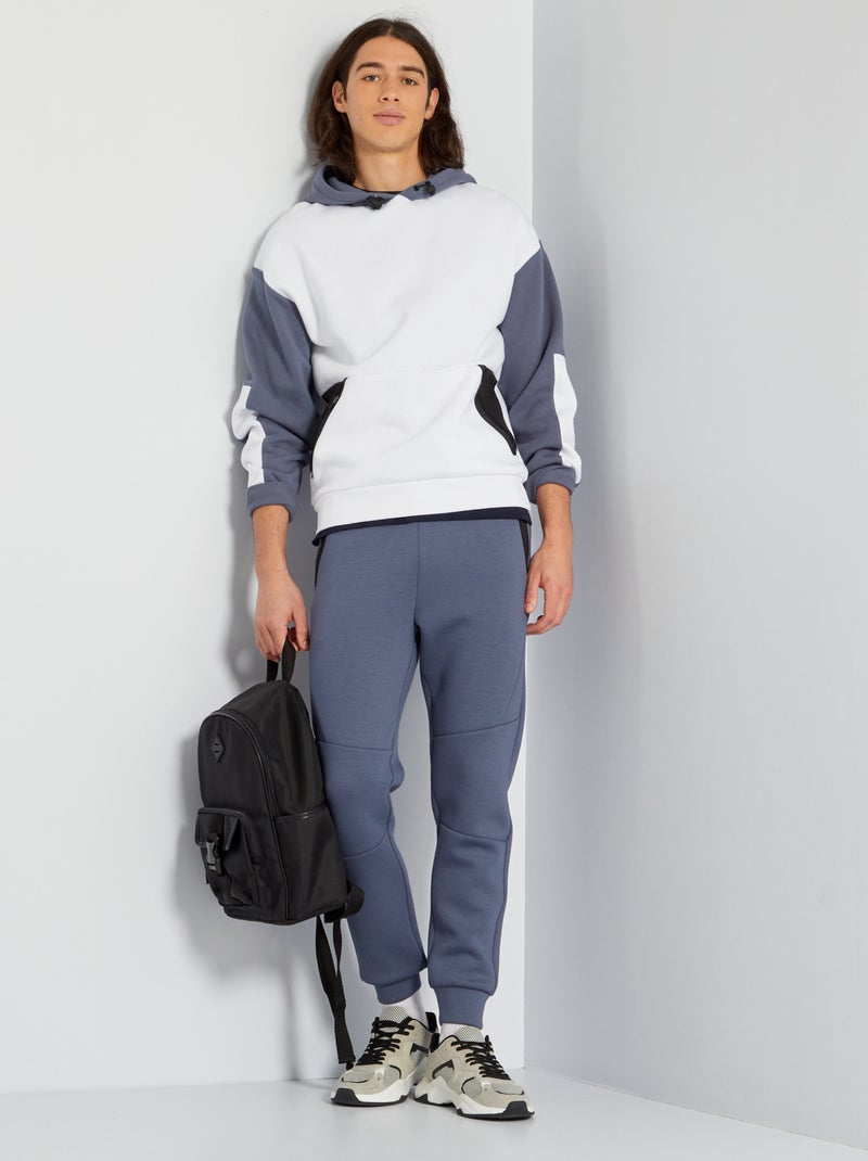 Sweatshirt com capuz 'color-block' BRANCO - Kiabi