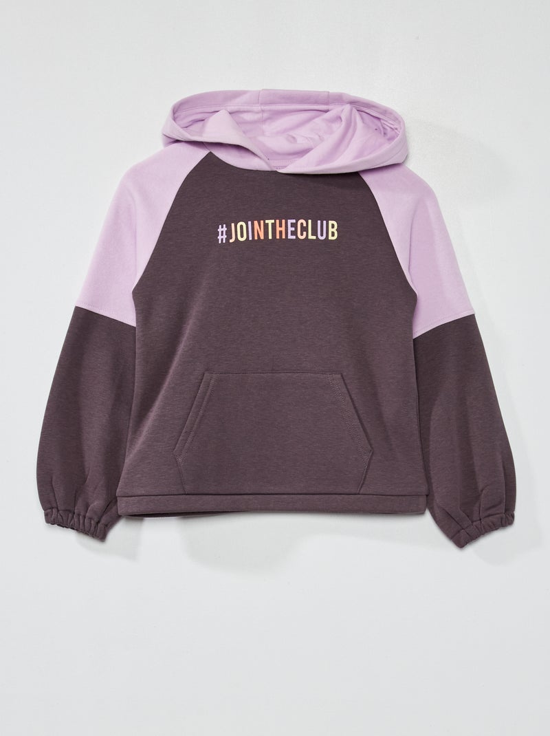 Sweatshirt com capuz color-block CINZA - Kiabi