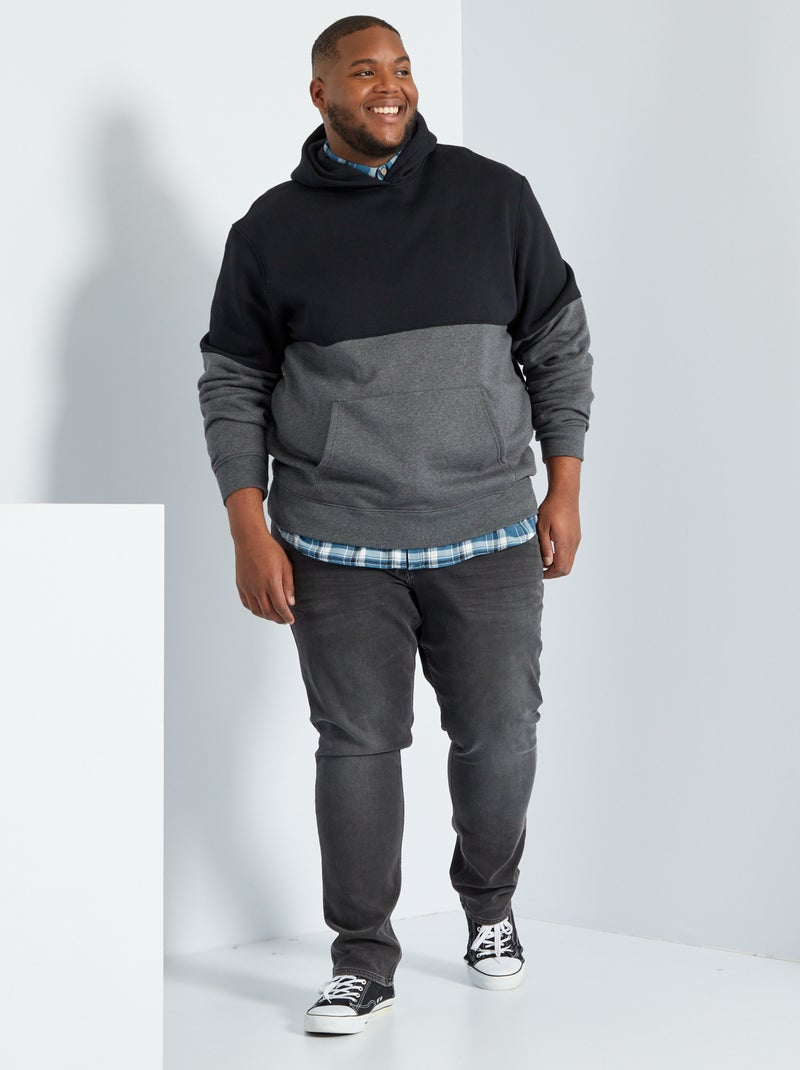 Sweatshirt com capuz color-block Preto - Kiabi