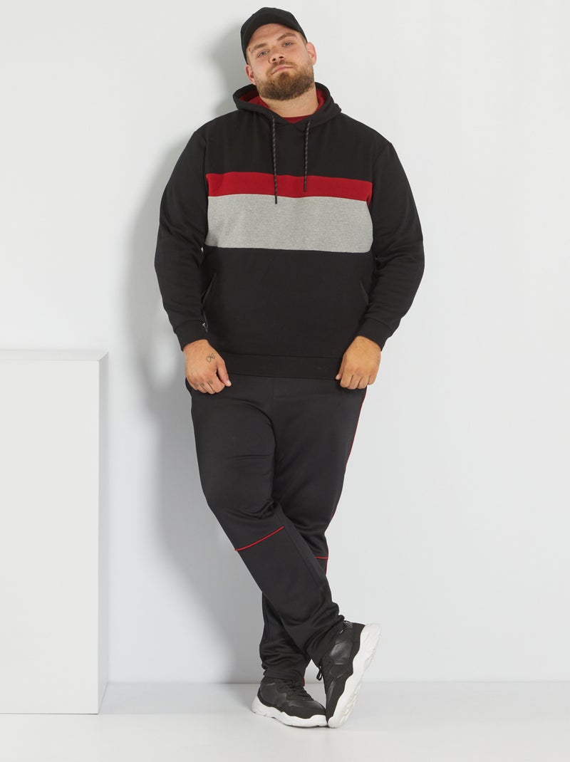 Sweatshirt com capuz color-block Preto - Kiabi