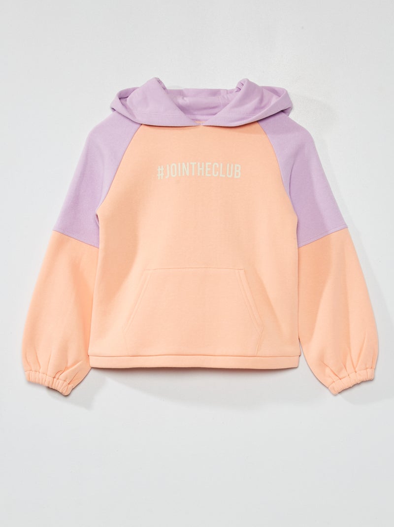 Sweatshirt com capuz color-block ROSA - Kiabi