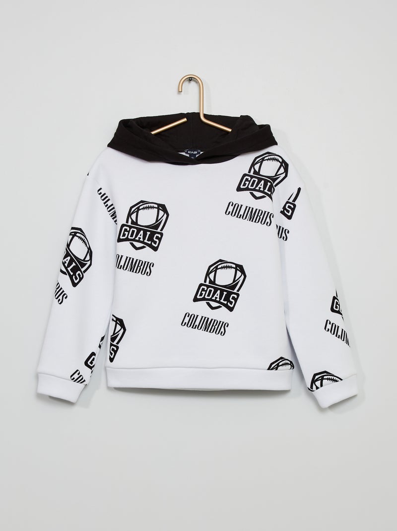 Sweatshirt com capuz 'Columbus' BRANCO - Kiabi