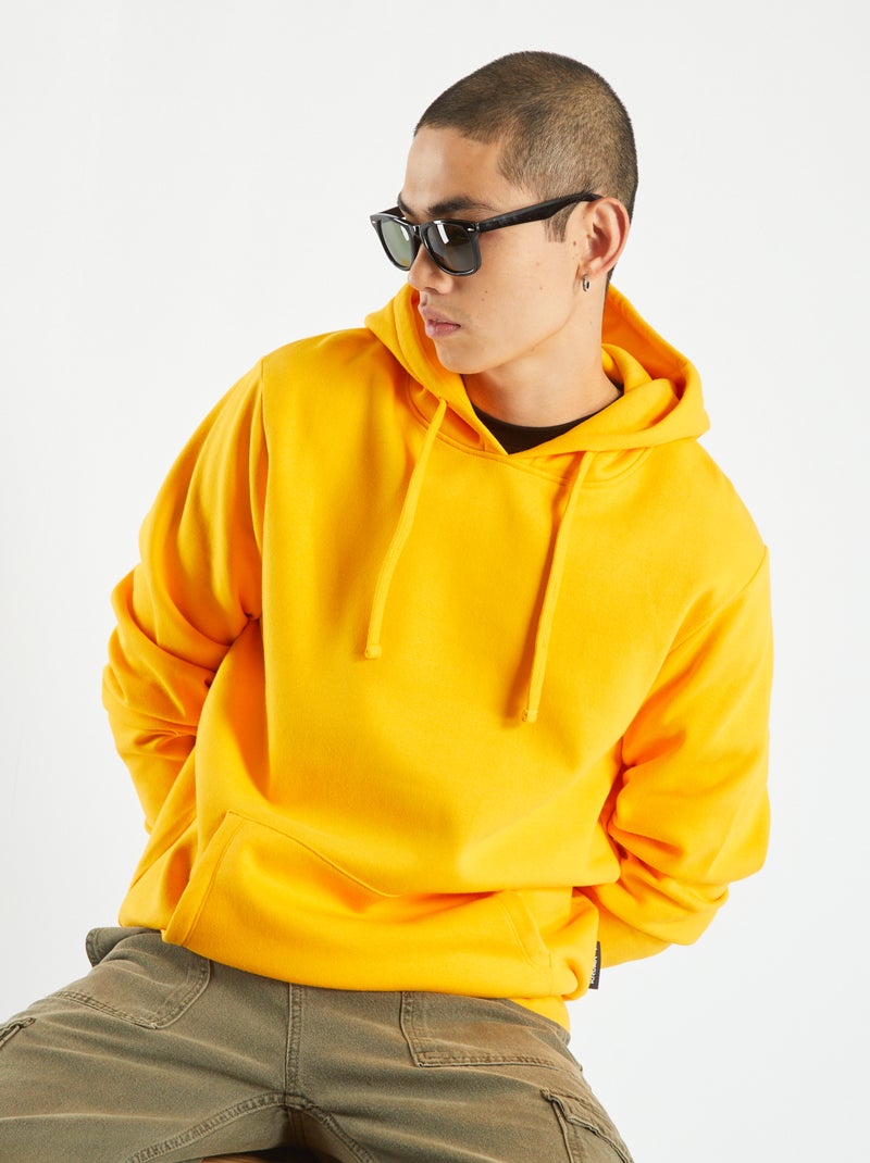 Sweatshirt com capuz com bolso canguru AMARELO - Kiabi