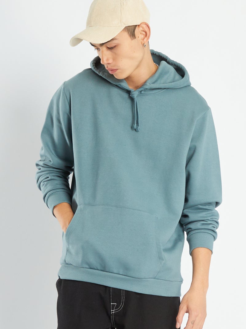 Sweatshirt com capuz com bolso canguru AZUL - Kiabi