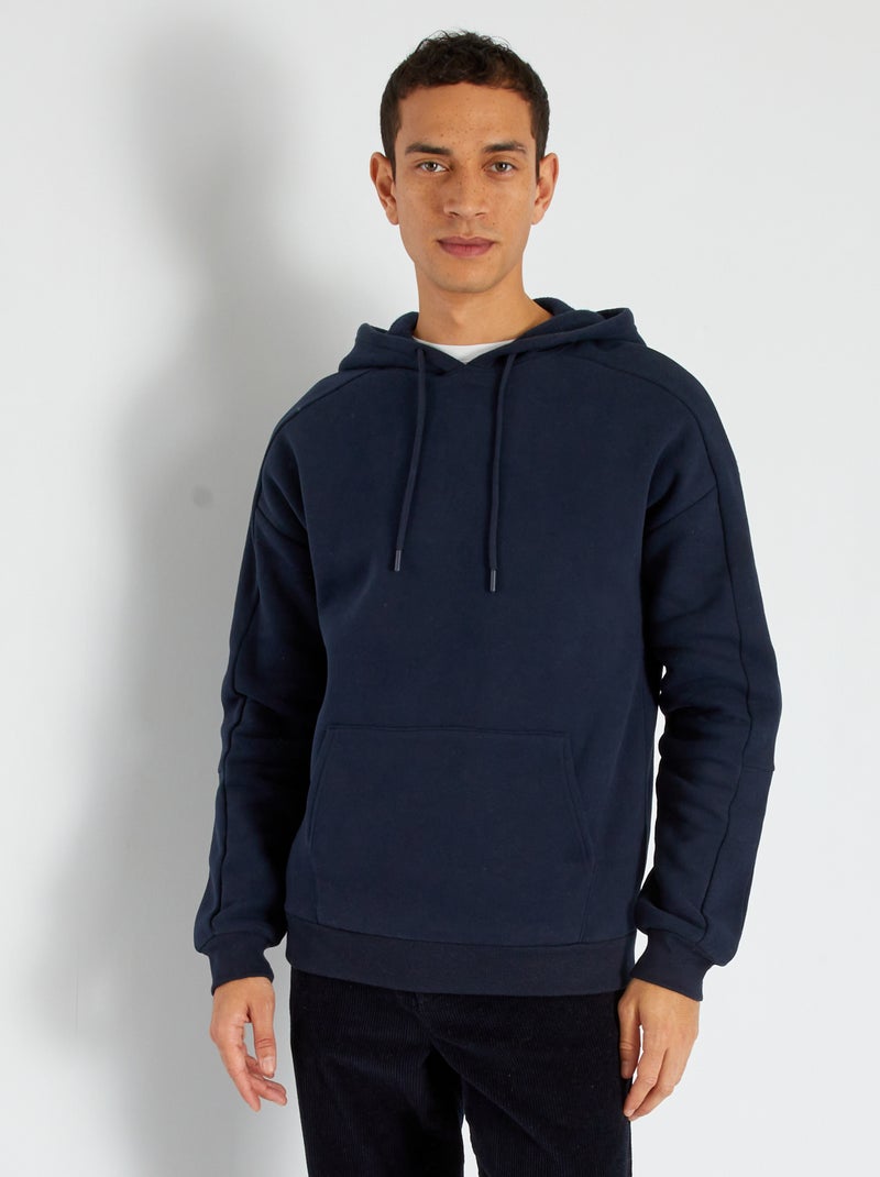 Sweatshirt com capuz com bolso canguru AZUL - Kiabi