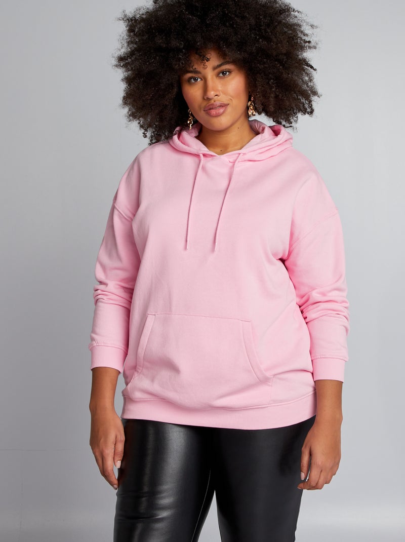Sweatshirt com capuz com bolso canguru ROSA - Kiabi