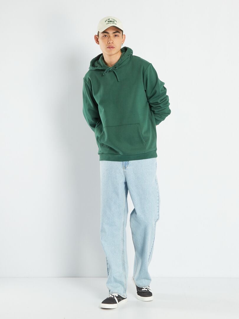 Sweatshirt com capuz com bolso canguru VERDE - Kiabi