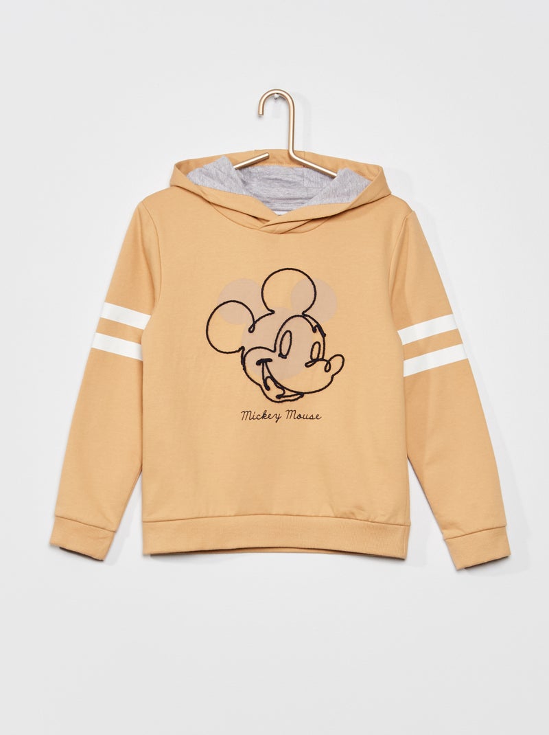 Sweatshirt com capuz com bordado 'Mickey' BEGE - Kiabi
