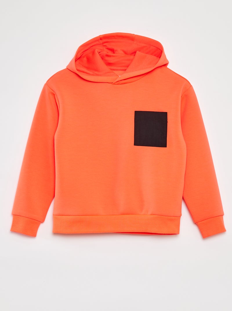 Sweatshirt com capuz com corte loose LARANJA - Kiabi