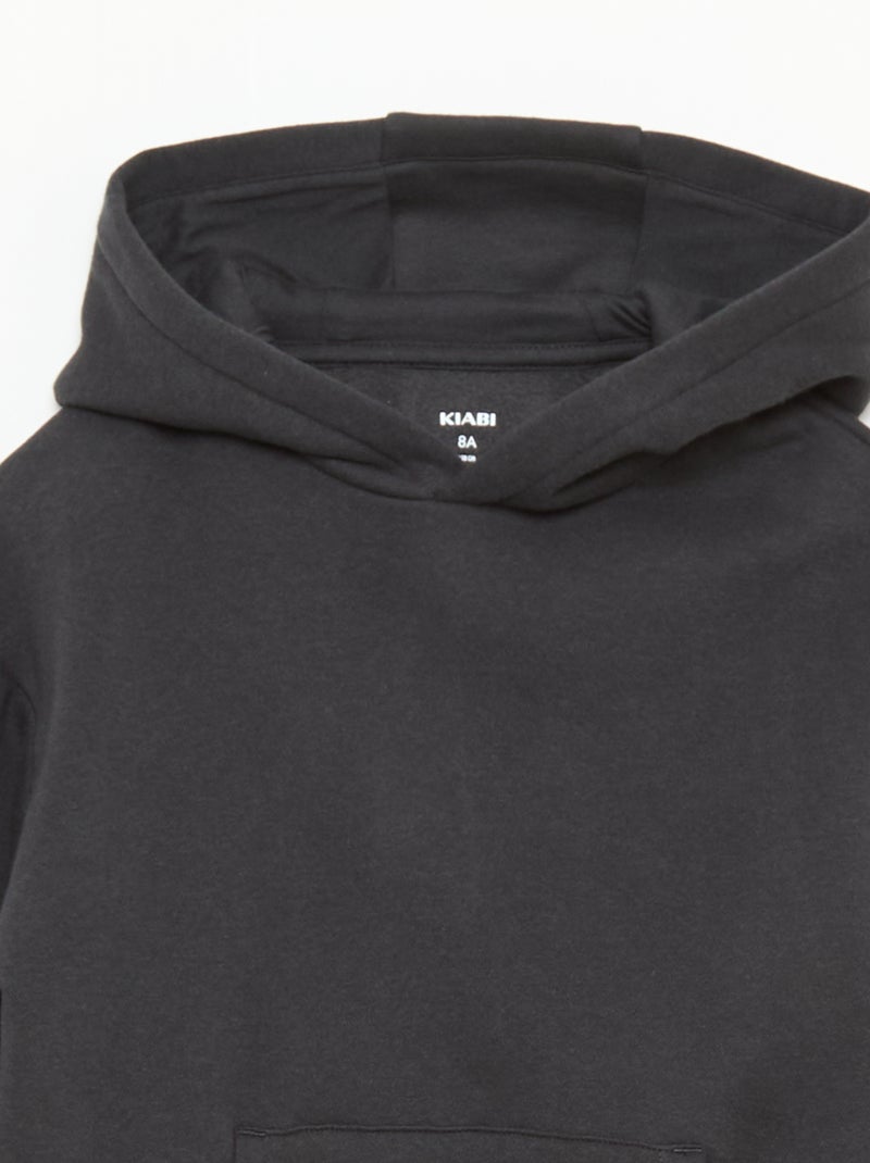 Sweatshirt com capuz com corte loose Preto - Kiabi