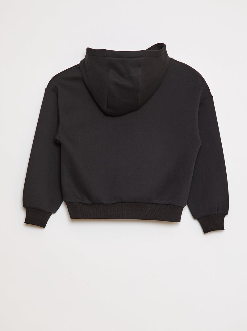 Sweatshirt com capuz com corte loose Preto - Kiabi