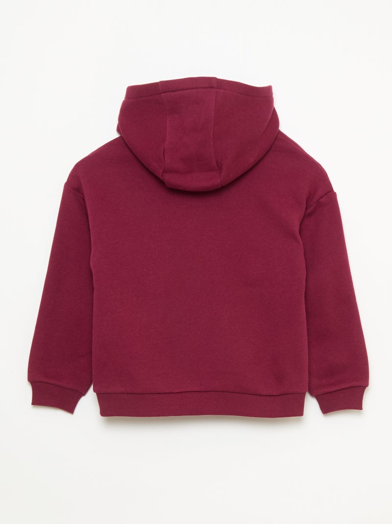 Sweatshirt com capuz com corte loose Vermelho - Kiabi