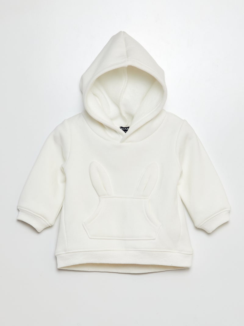 Sweatshirt com capuz com desenho Branco - Kiabi