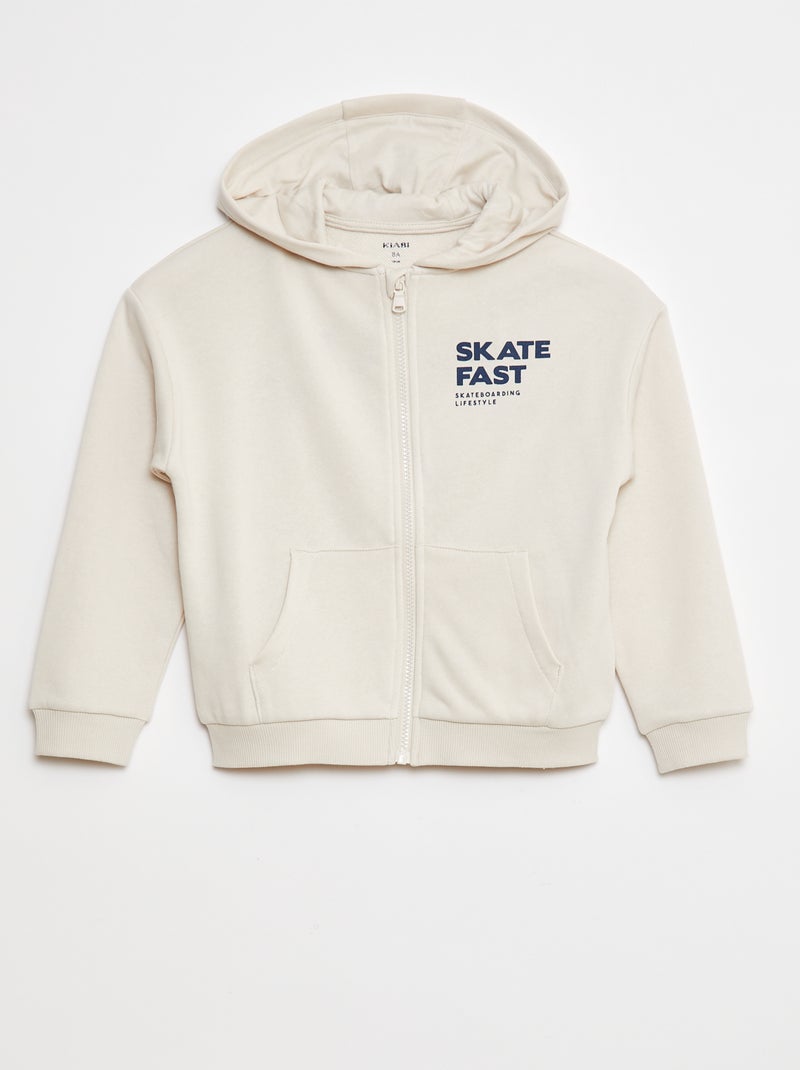 Sweatshirt com capuz com estampado 'skate' Branco - Kiabi