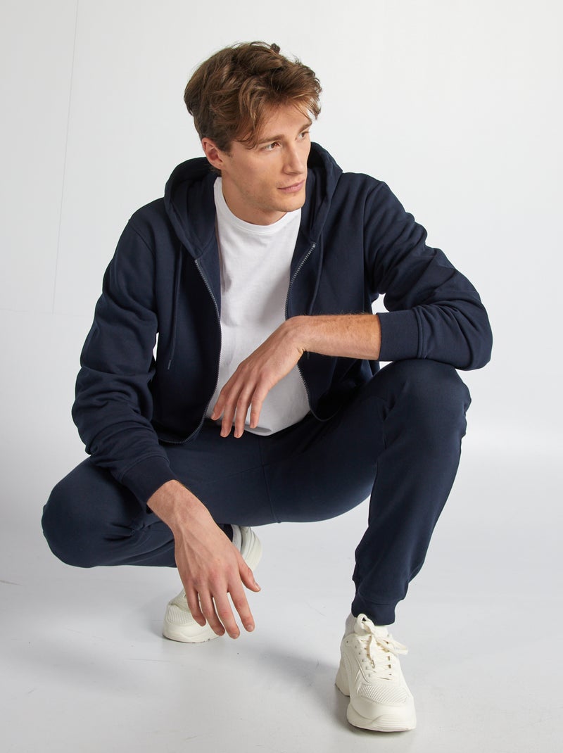 Sweatshirt com capuz com fecho +1,90 m AZUL - Kiabi