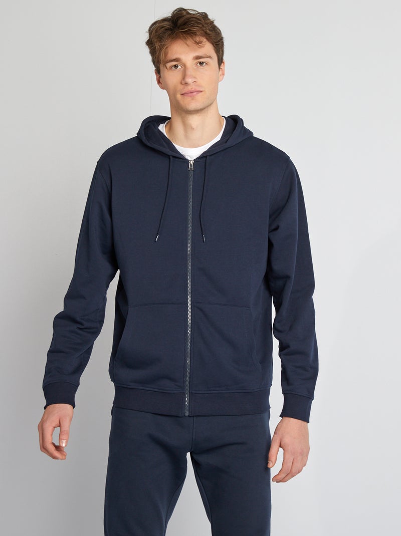 Sweatshirt com capuz com fecho +1,90 m AZUL - Kiabi