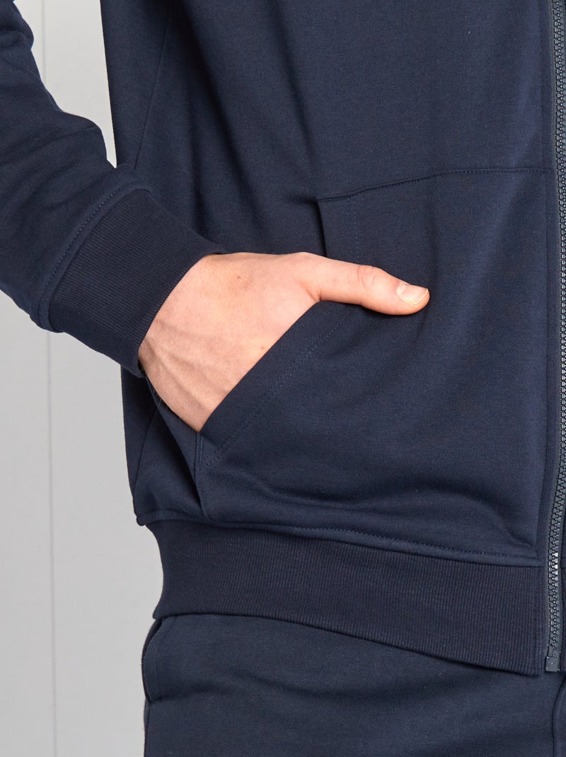 Sweatshirt com capuz com fecho +1,90 m AZUL - Kiabi