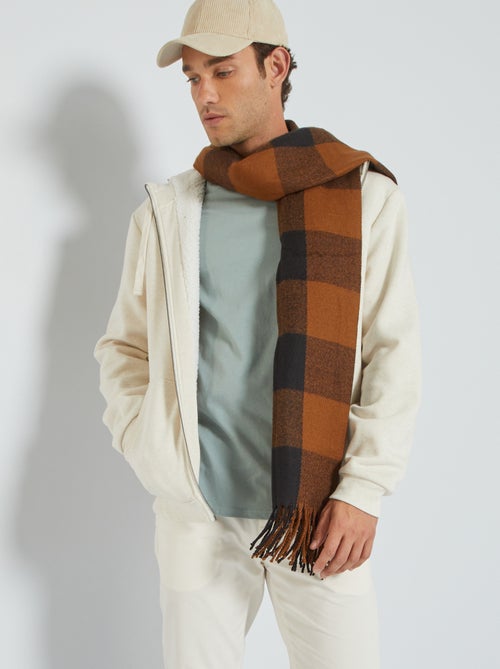Sweatshirt com capuz com fecho com interior efeito lã de carneiro - Kiabi