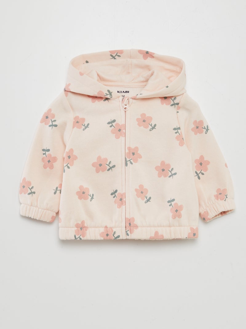 Sweatshirt com capuz com fecho com motivo ROSA - Kiabi