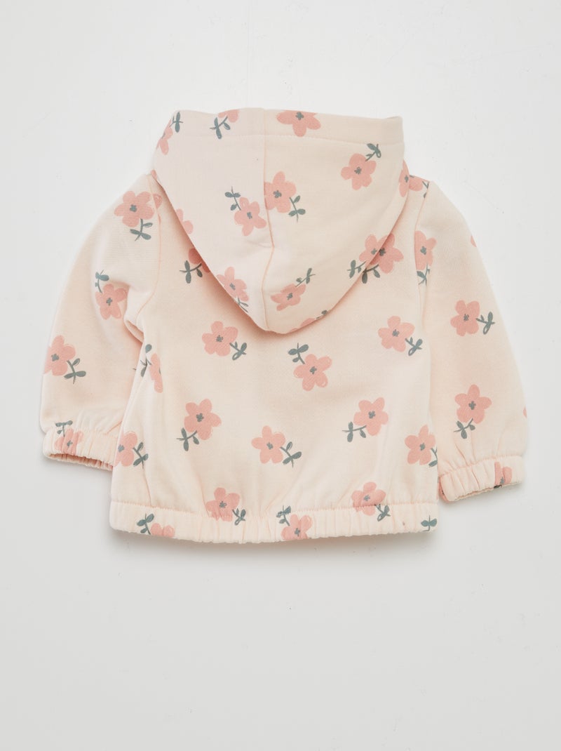 Sweatshirt com capuz com fecho com motivo ROSA - Kiabi